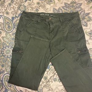 Green jeggings by Ava & Viv